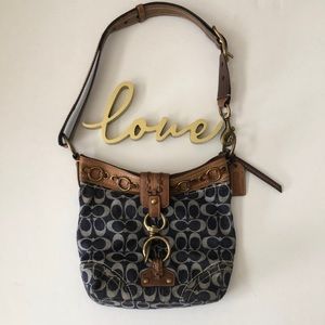 Coach Vintage Leather/Denim Coach Handbag No H0668-1046